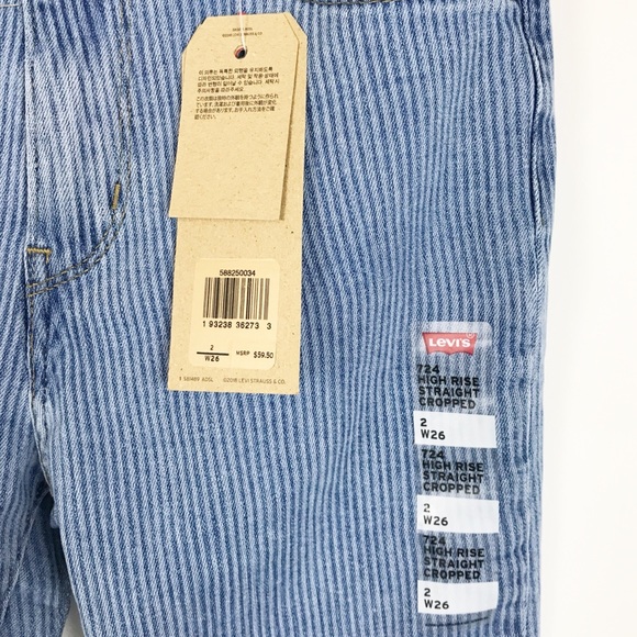 Levi’s 724 High Rise Straight Crop Sapphire Sky - Picture 6 of 8